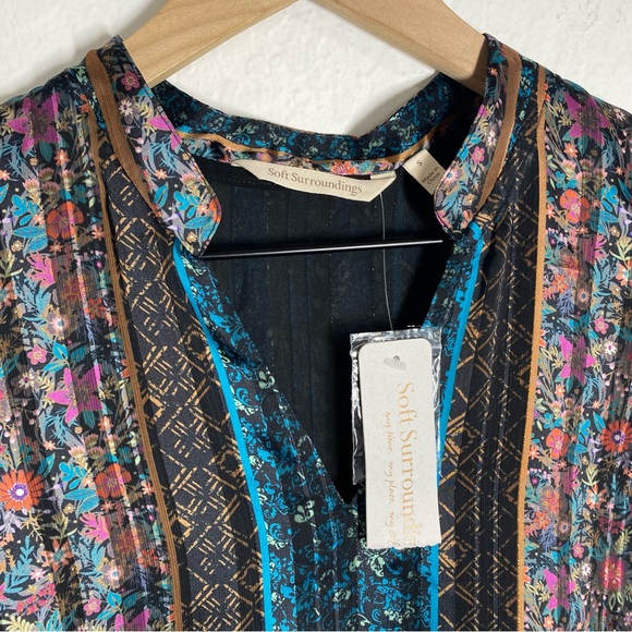 Soft Surroundings Women’s S Floral Lightweight Boho Tunic Top Ruffles NWT - Picture 7 of 7